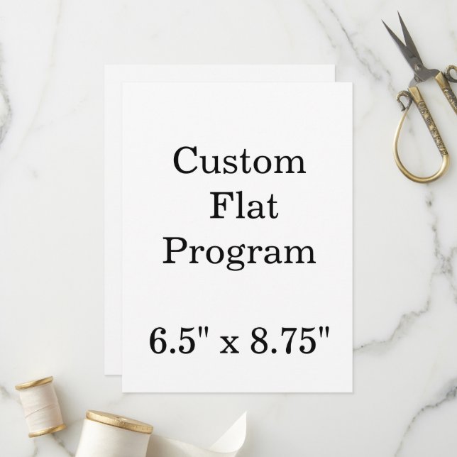 personalise simple custom 6.5" x 8.75"Squared Flat Program (Front/Back In Situ)