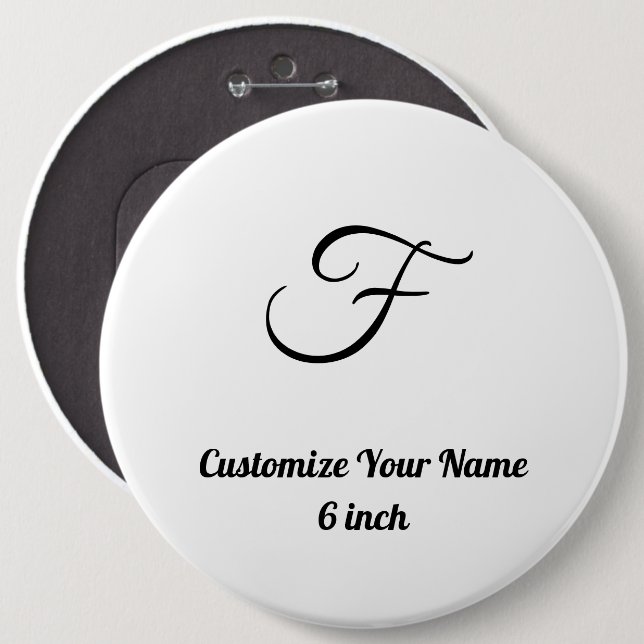  Personalise simple custom 6 inch Round Button (Front & Back)