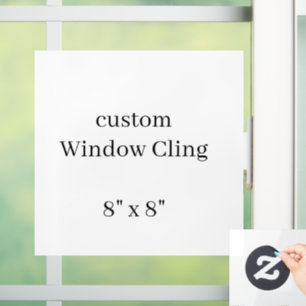 personalise simple custom 8" x 8" square window cling