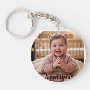 personalise simple custom Circle (double-sided) Keychain