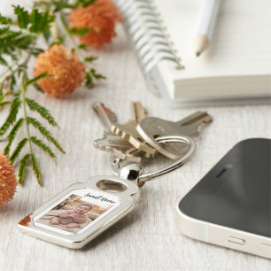personalise simple custom Rectangle metal Keychain