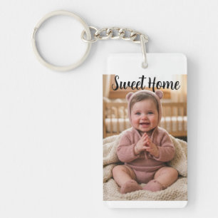 personalise simple custom Rectangle (single-sided) Keychain