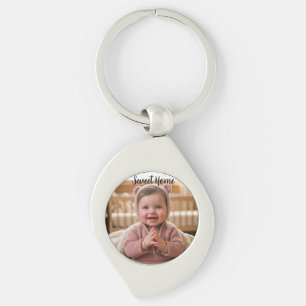 personalise simple custom Swirl Keychain