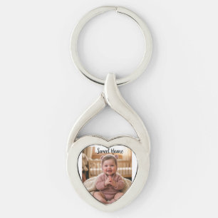personalise simple custom Twisted Heart Keychain