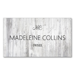 Personalise Simple Professional wood grain Magnetic Business Card