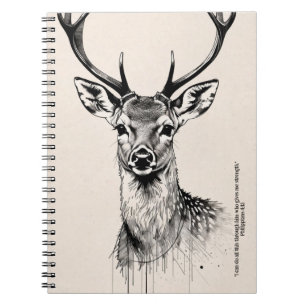 PERSONALISE: Stag with Bible Verse   Prayer  Notebook