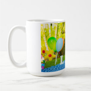 Personalise your babies birthday photo coffee mug