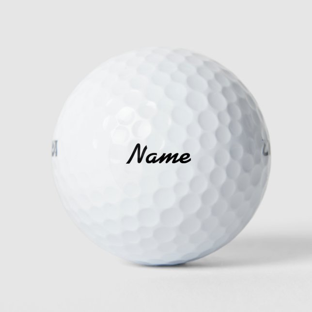 Personalise your name on white background golf balls (Front)