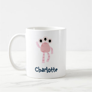 Personalise Your Name with Cute Monster  Coffee Mug