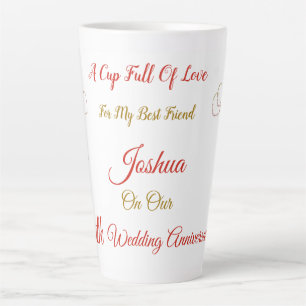 Personalised 10th Anniversary design Latte Mug