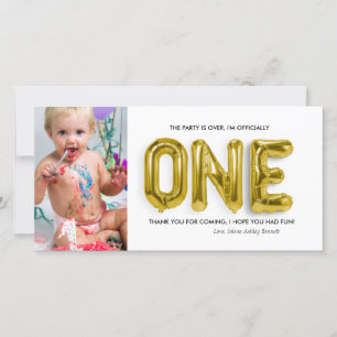 Personalised 1st Birthday Thank You Card
