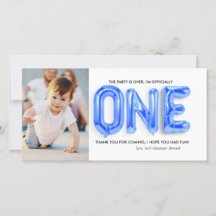 Personalised 1st Birthday Thank You Card