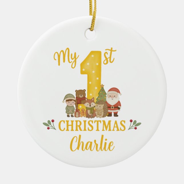 Personalised 1st Christmas Tree Decoration  (Front)