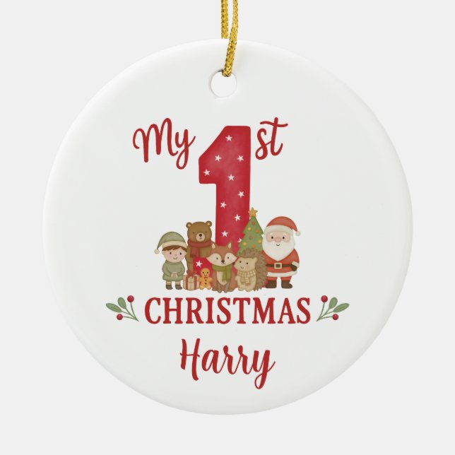 Personalised 1st Christmas Tree Decoration  (Front)