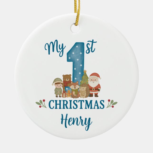 Personalised 1st Christmas Tree Decoration  (Front)