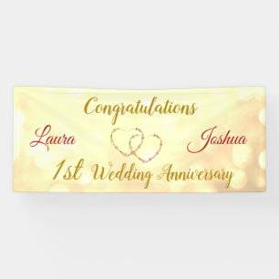 Personalised 1st Wedding Anniversary Banner