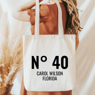 Personalised 20th 30th 40th 50th 60th 70 Birthday Tote Bag
