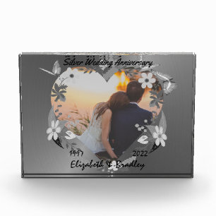 Personalised 25th Silver Anniversary Photo Gift Block