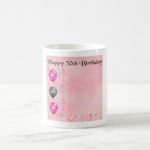 Personalised 30th Birthday Design Mug - Pink
