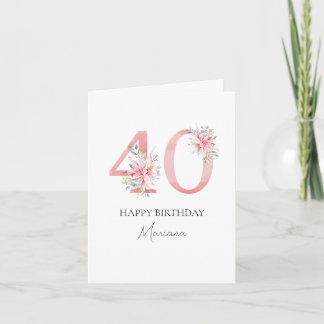 Personalised 40 years old card