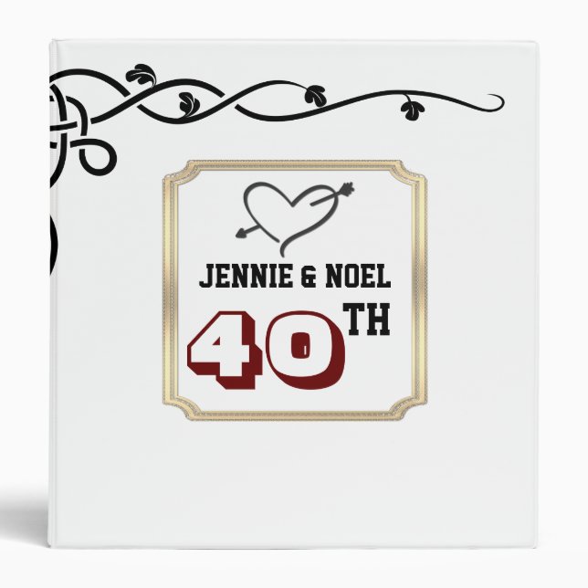 Personalised 40th Anniversary Photo Album Binder (Front)