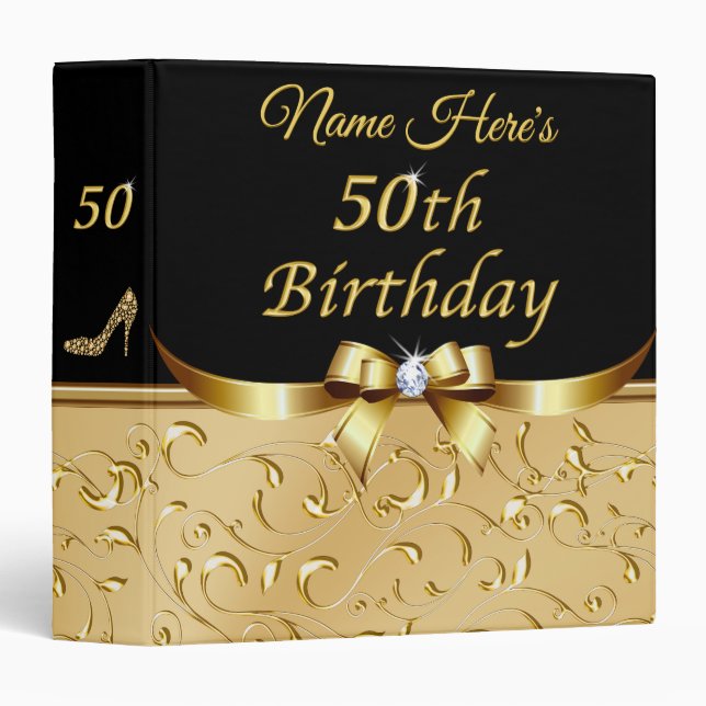 Personalised 50th Birthday Photo Albums for Her Binder (Front/Spine)