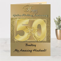 Personalised 50th Wedding Anniversary Card Husband