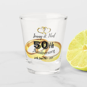 Personalised 50th Wedding Anniversary Shot Glass