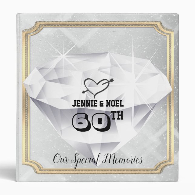 Personalised 60th Anniversary Photo Album Binder (Front)