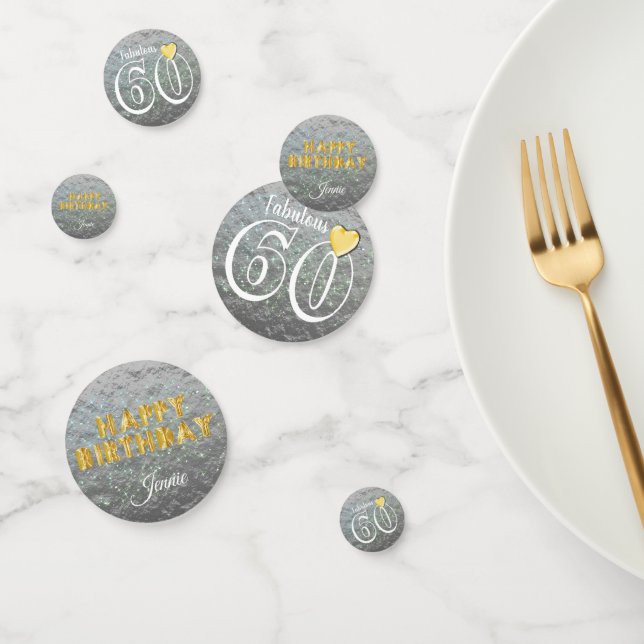 Personalised 60th Birthday Party Table Confetti (Group)