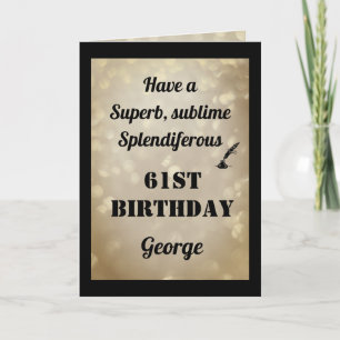 Personalised 61st Birthday Folded Greeting Card