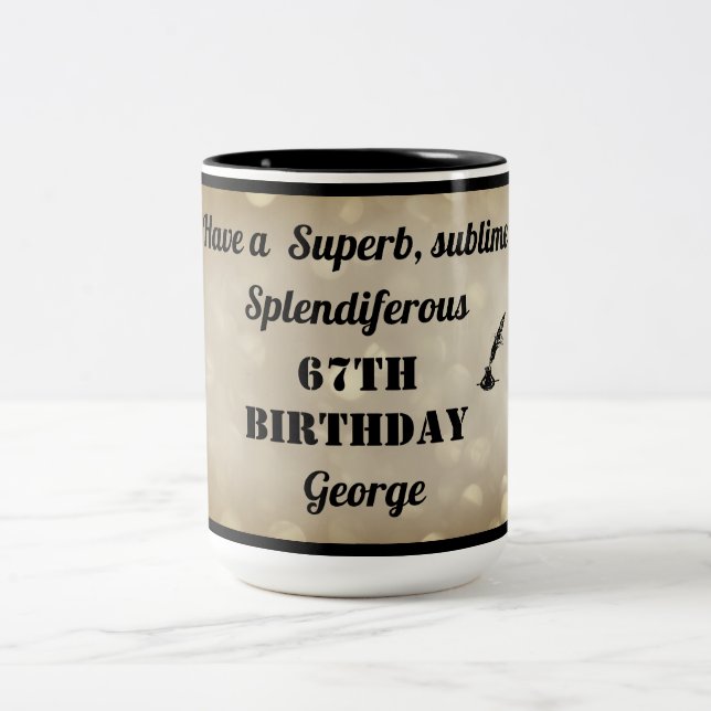 Personalised 67th Birthday Mug (Center)