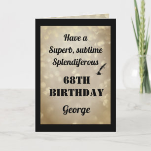 Personalised 68th Birthday Folded Greeting Card