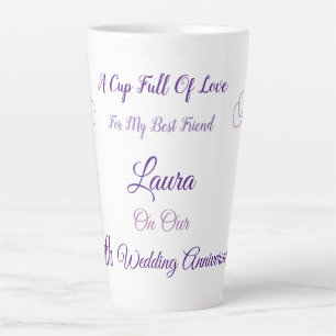 Personalised 6th Anniversary design Latte Mug
