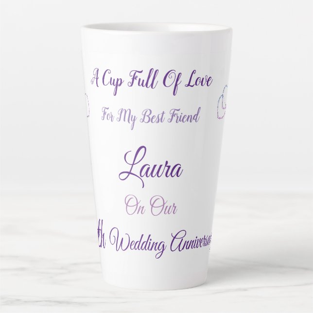 Personalised 6th Anniversary design Latte Mug (Front)