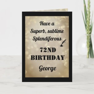 Personalised 72nd Birthday Folded Greeting Card