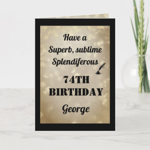 Personalised 74th Birthday Folded Greeting Card