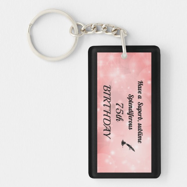 Personalised 75th Birthday Acrylic Keychain (Front)