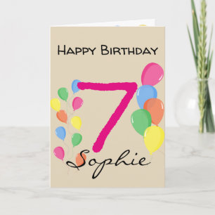 Personalised 7 Year Old Birthday Card