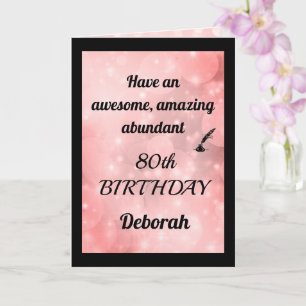 Personalised 80th Birthday Folded Greeting Card