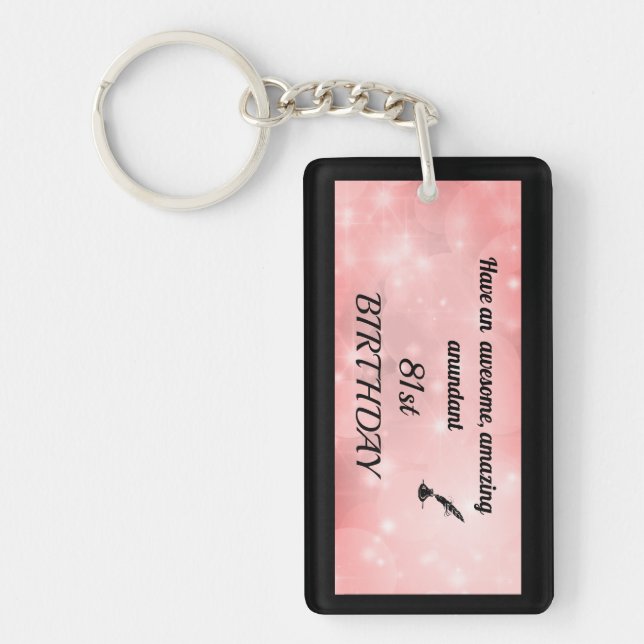 Personalised 81st Birthday Acrylic Keychain (Front)