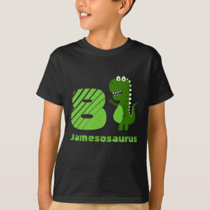 Personalised 8th Birthday Dinosaur T-Shirt