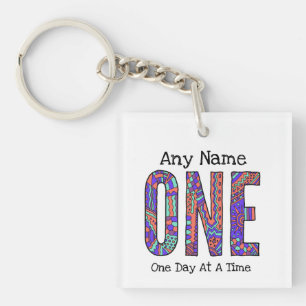 Personalised AA Sobriety Keepsake Acrylic Key Ring