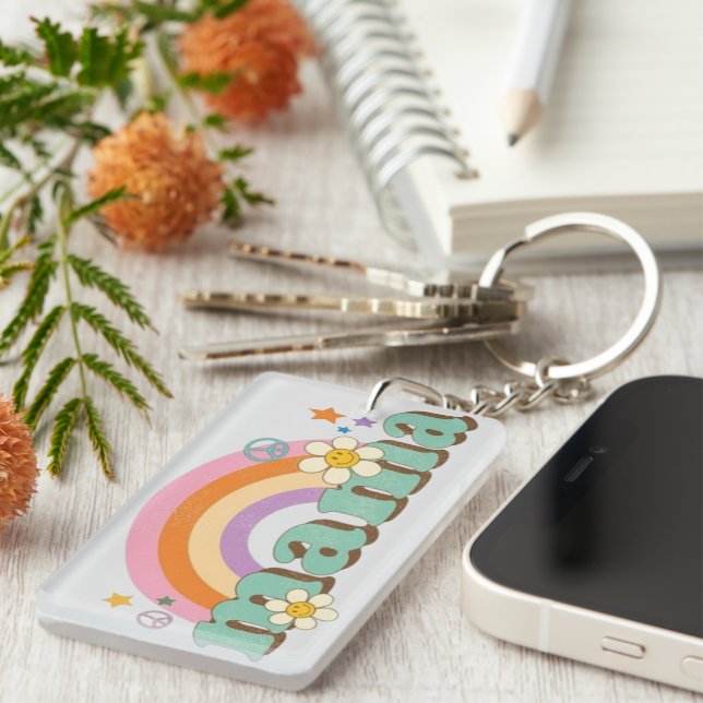 personalised acrylic keyring to hold mum's keys (Devant droit)