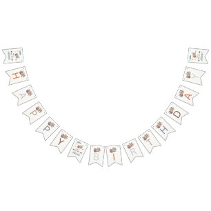 Personalised Airplane Happy Birthday Bunting Flags