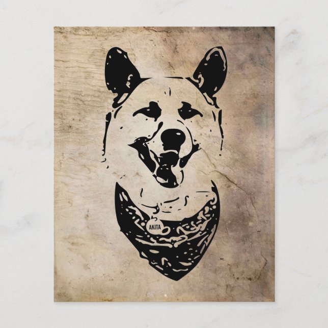 Personalised Akita | dog Birthday card (Front)