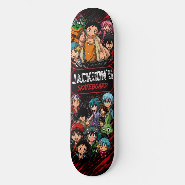Personalised Anime Gift Skateboard Deck (Front)
