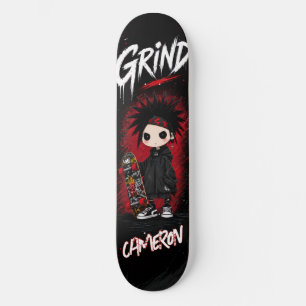 Personalised Anime Japanese  Emo Red and Black  Skateboard