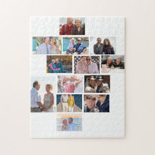 Personalised Anniversary 13 Photo Collage   Jigsaw Puzzle