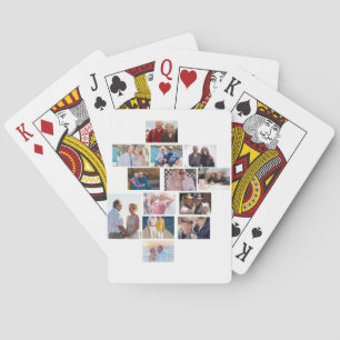 Personalised Anniversary 13 Photo Collage Playing Cards